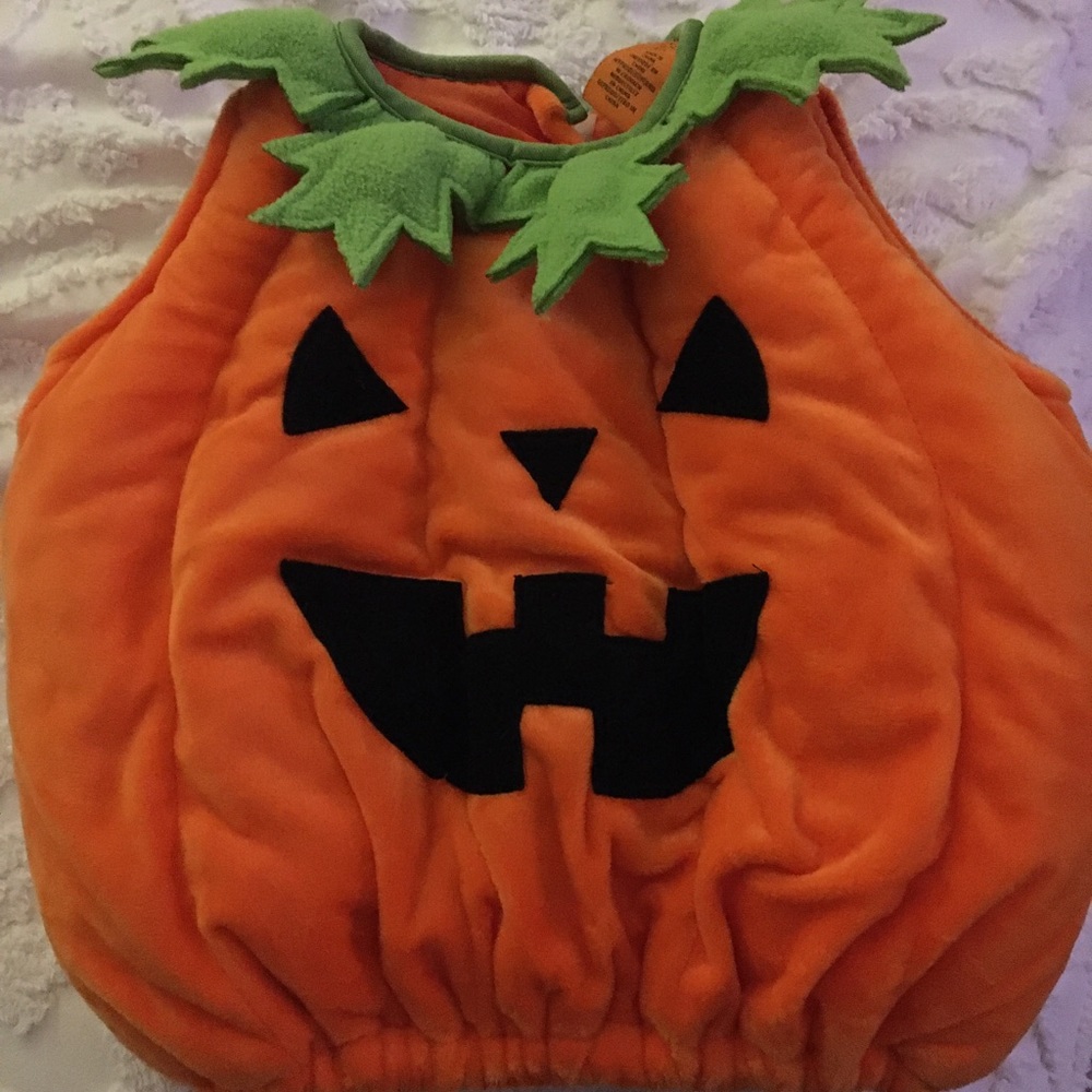 Plush orange pumpkin costume
